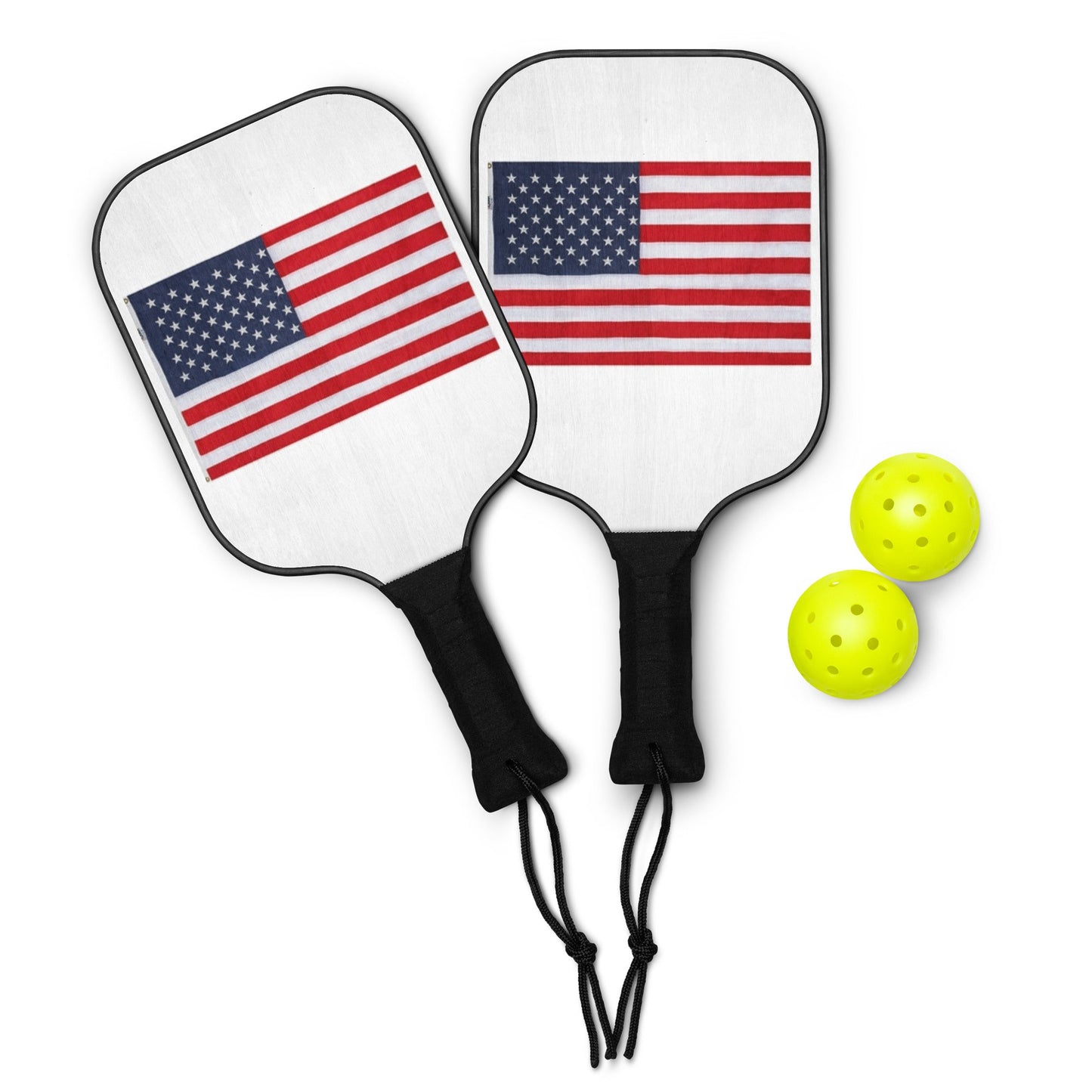 American Flag Pickleball paddle set