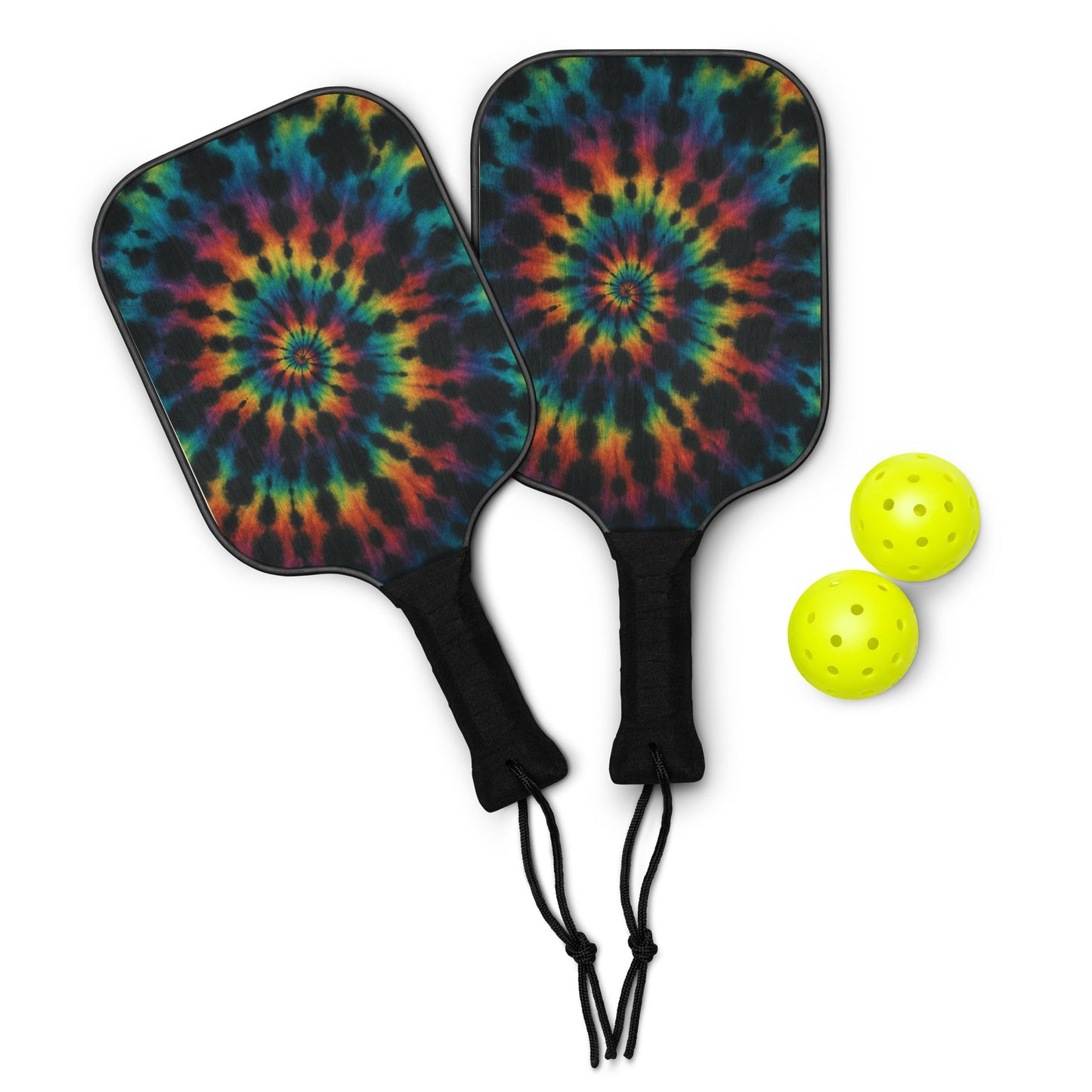 Black Tie-dye Pickleball paddle set