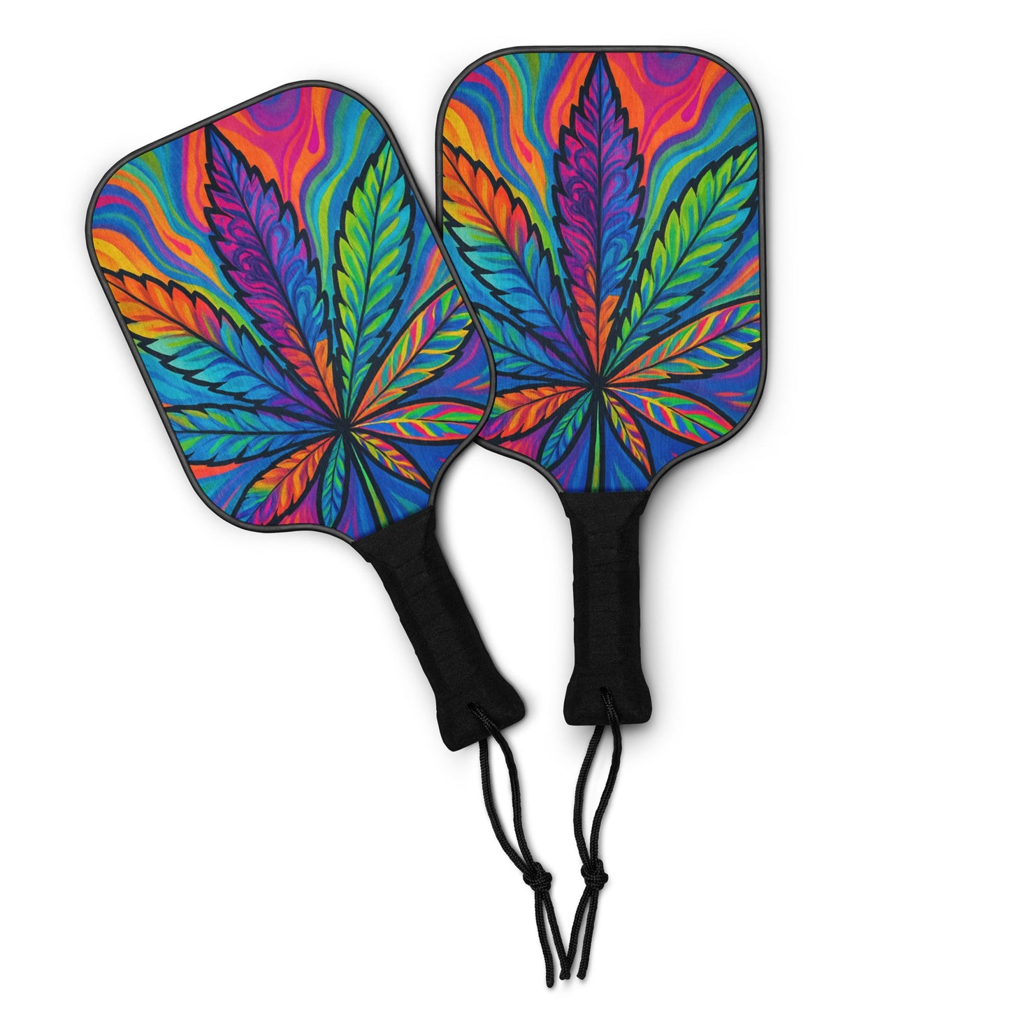 Tie-dye Cannabis Pickleball paddle set