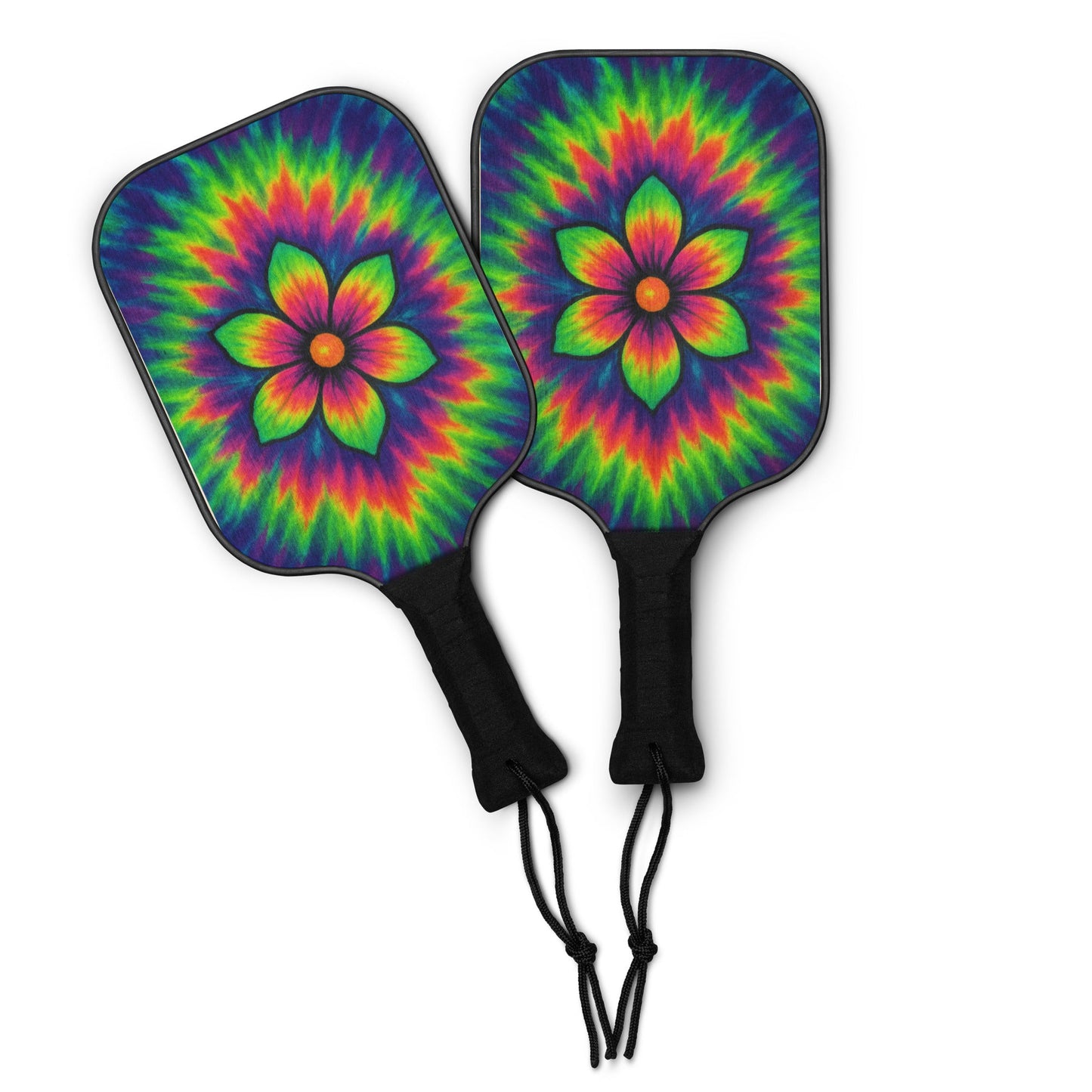 Tie-dye Flower Pickleball paddle set