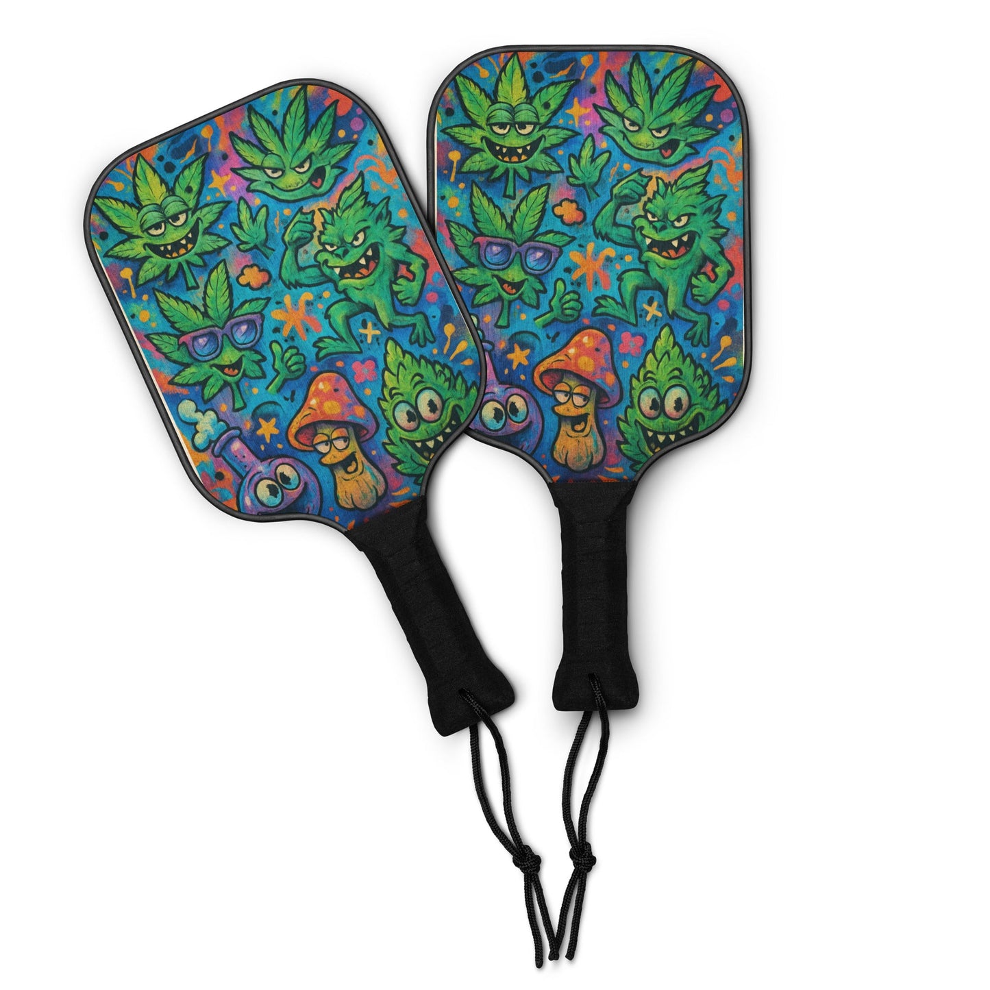 Custom Cannabis & Mushroom Pickleball paddle set
