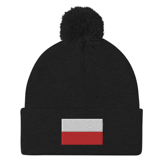 Polish Flag Pom-Pom Beanie