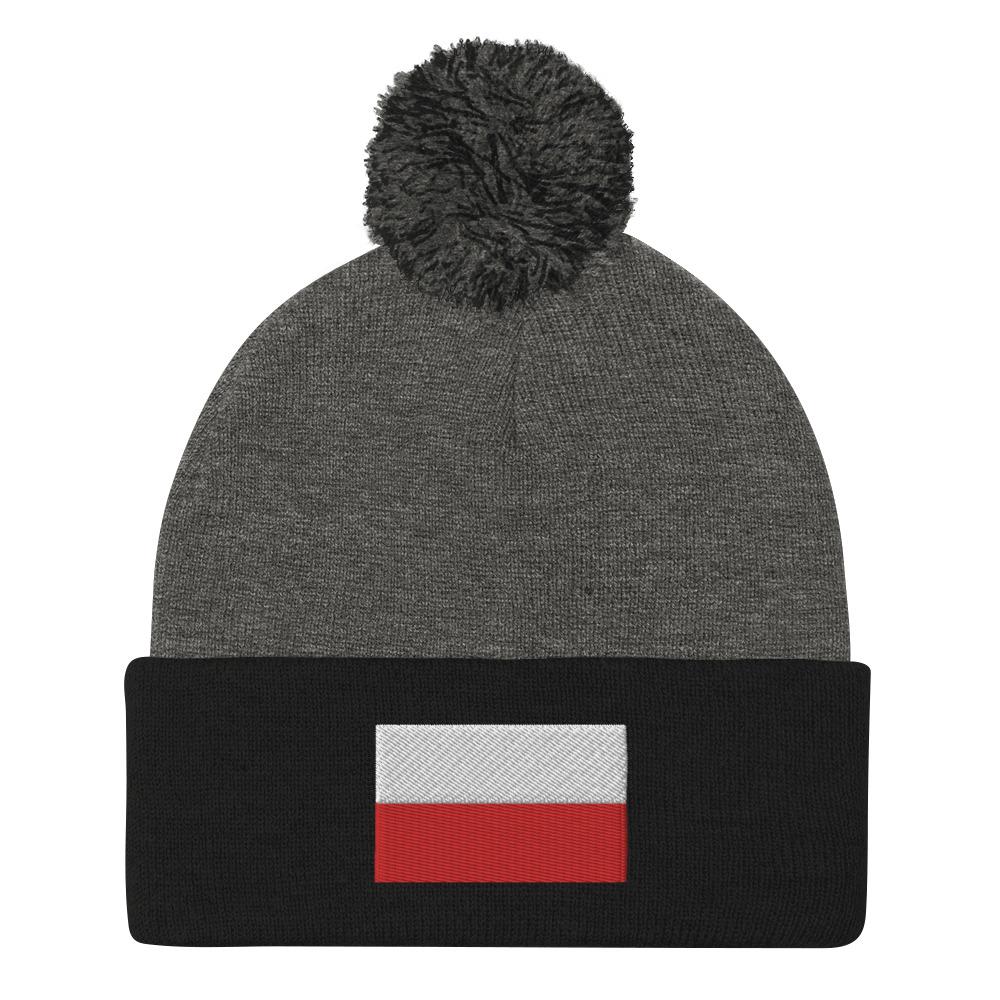 Polish Flag Pom-Pom Beanie