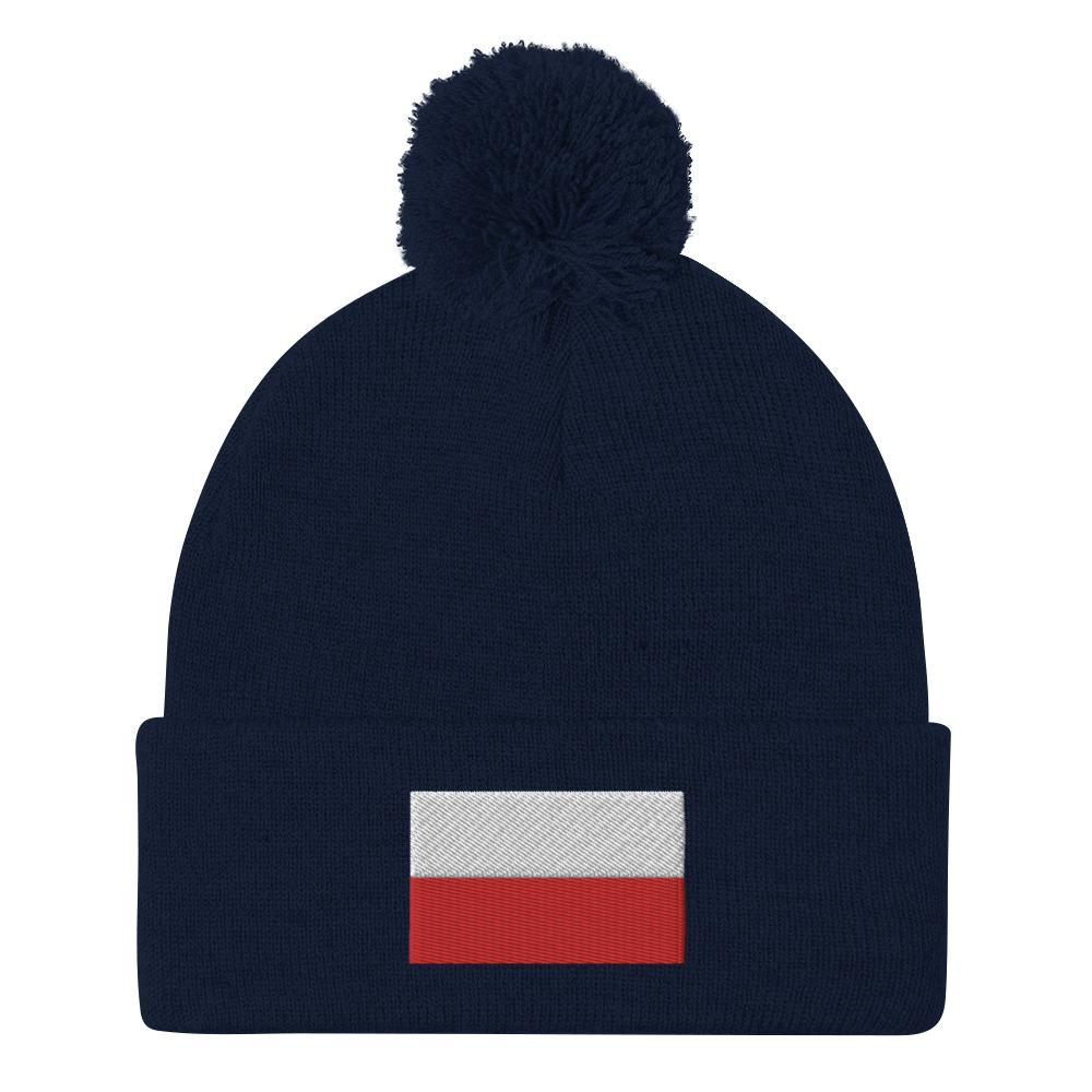 Polish Flag Pom-Pom Beanie