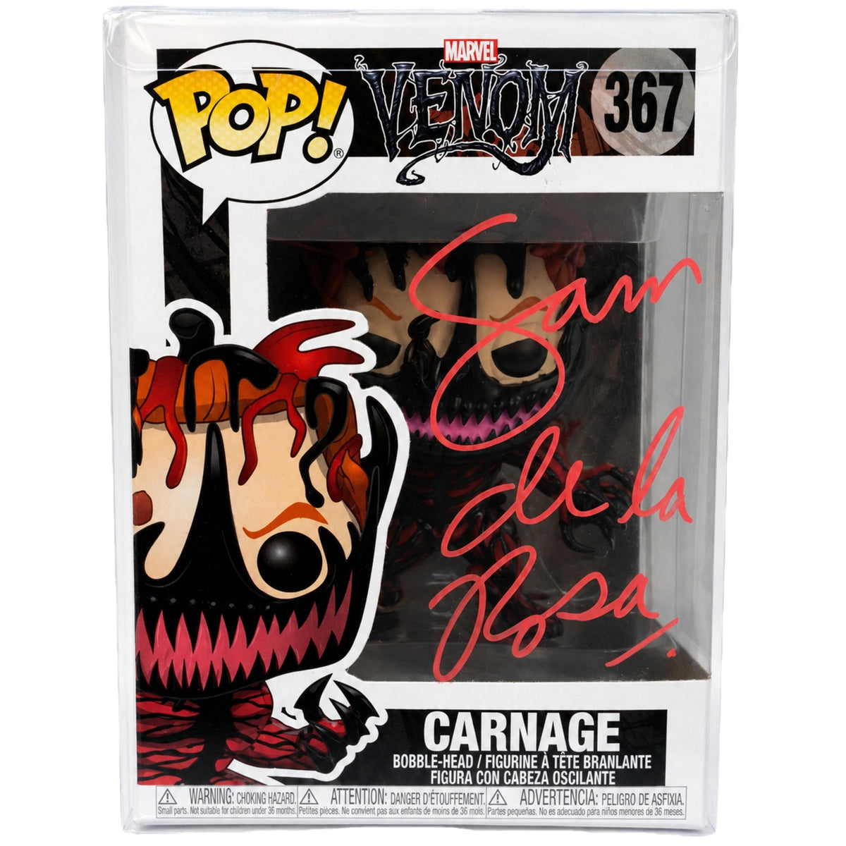 Funko Pop Marvel: Carnage (Sam De La Rosa Signed) 4-Inch Vinyl Figure #367
