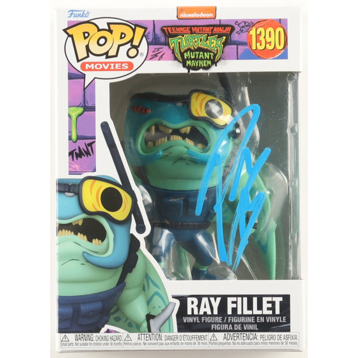 Funko Pop TMNT: Ray Fillet (Post Malone Signed) 4-Inch Vinyl Figure #1390 Damaged Box