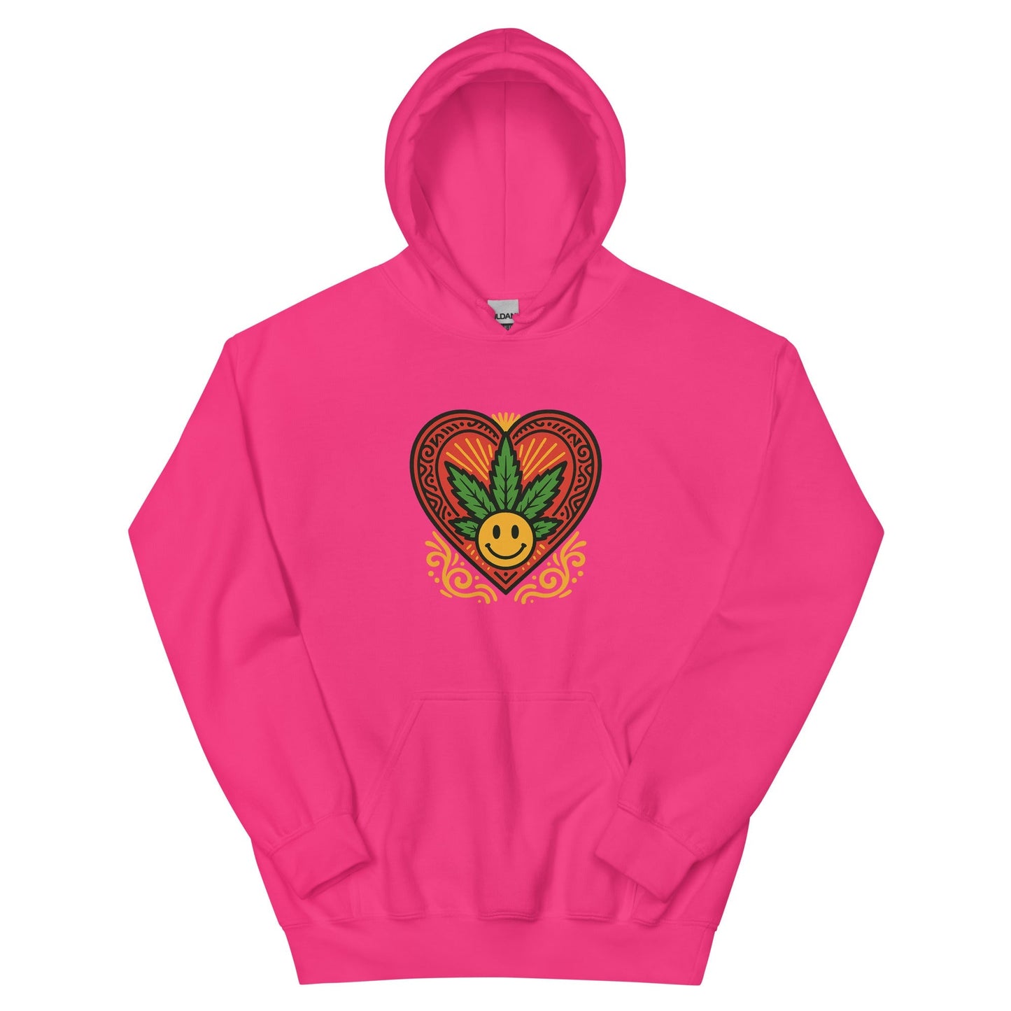 Pot Leaf Heart Design Unisex Hoodie