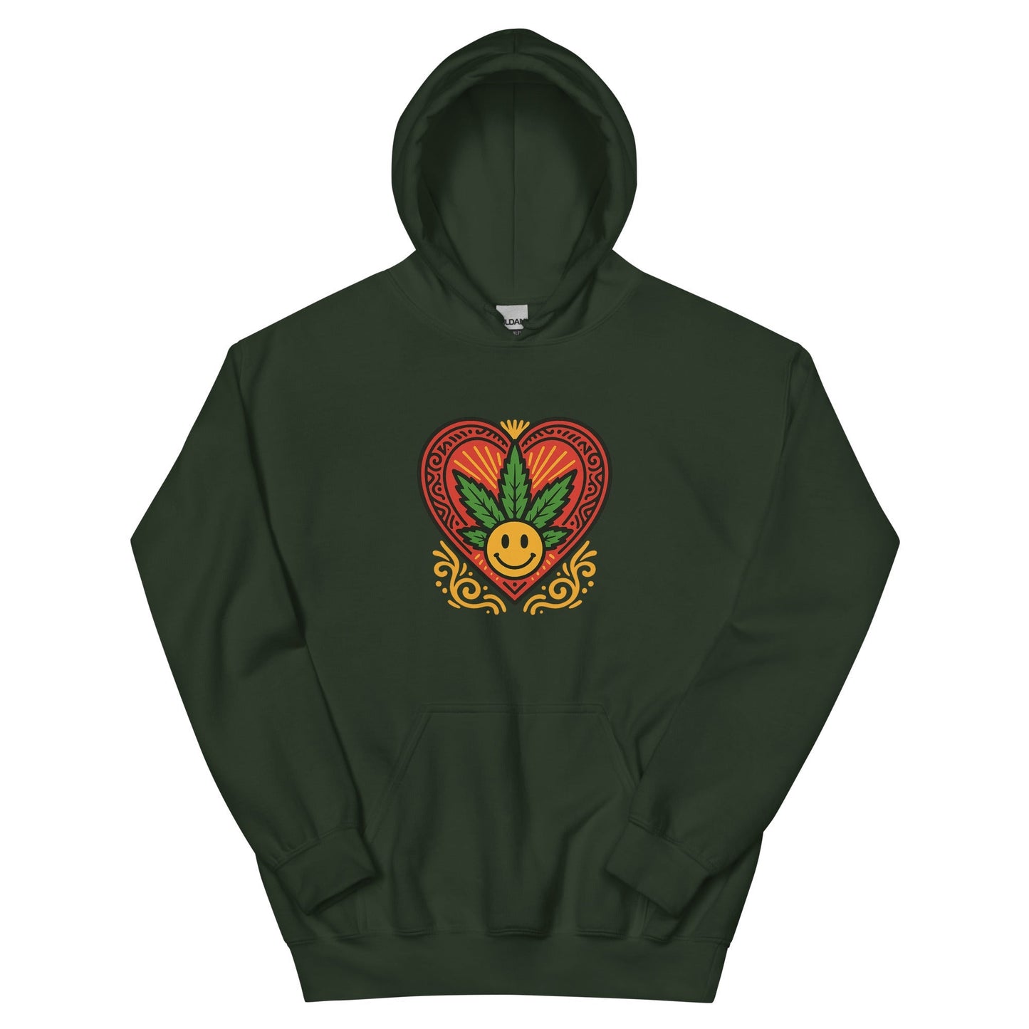 Pot Leaf Heart Design Unisex Hoodie
