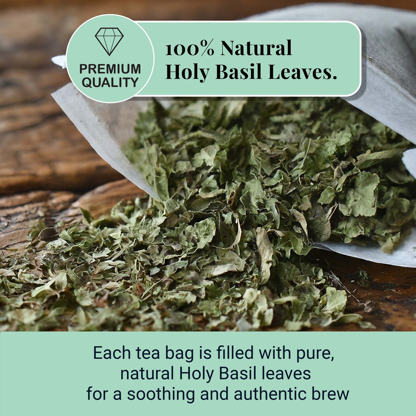 Akshit Holy Basil Tea ( Tulsi tea ) ( 75 Tea Bags), Made with Pure Dried Holy Basil Tea Leaves Immune Support Tea, Caffeine-free, Non-Gmo, Tulsi Tea.