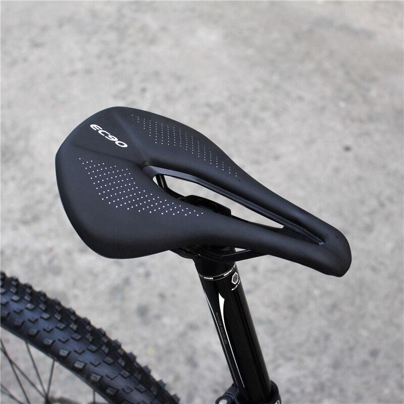 Sport Bicycle Seat Saddle Road Bike Saddles Mountain Bike Racing Saddle PU Breathable Soft Seat Cushion Suspension Gel Bike Saddle Breathable Comfortable Bicycle Seat Ergonomics Design Fit Mountain Bike Road Bike