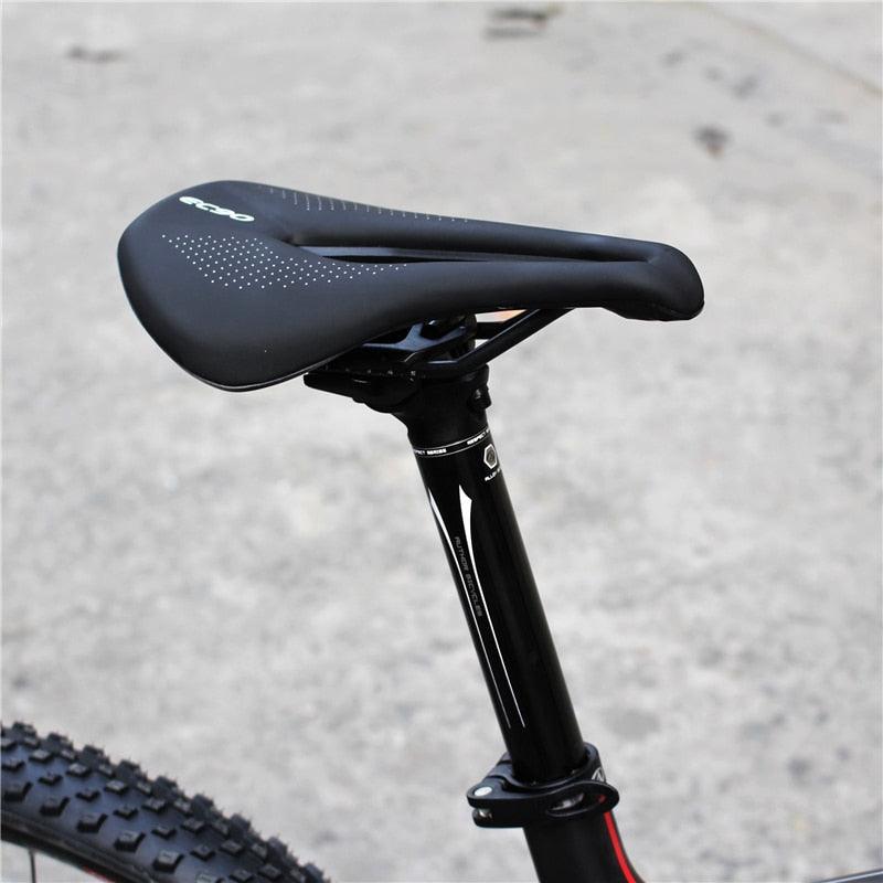 Sport Bicycle Seat Saddle Road Bike Saddles Mountain Bike Racing Saddle PU Breathable Soft Seat Cushion Suspension Gel Bike Saddle Breathable Comfortable Bicycle Seat Ergonomics Design Fit Mountain Bike Road Bike