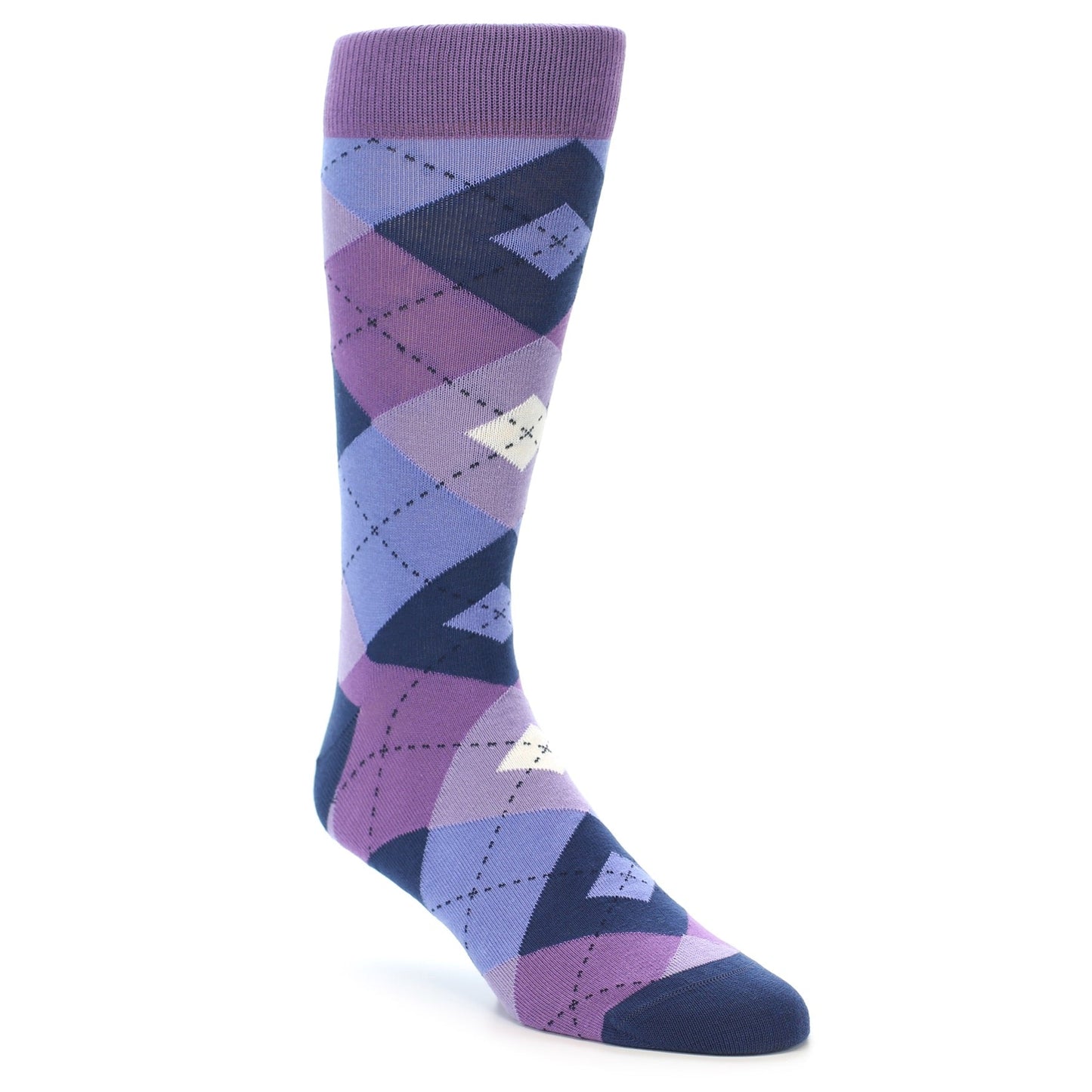 Purple Argyle Dress Sock Gift Box 3 Pairs