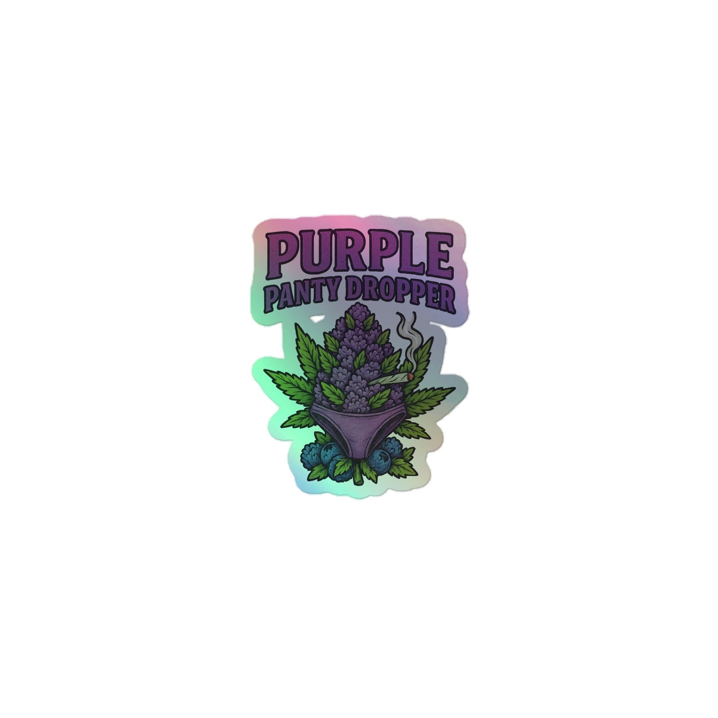 Purple Panty Dropper Holographic stickers