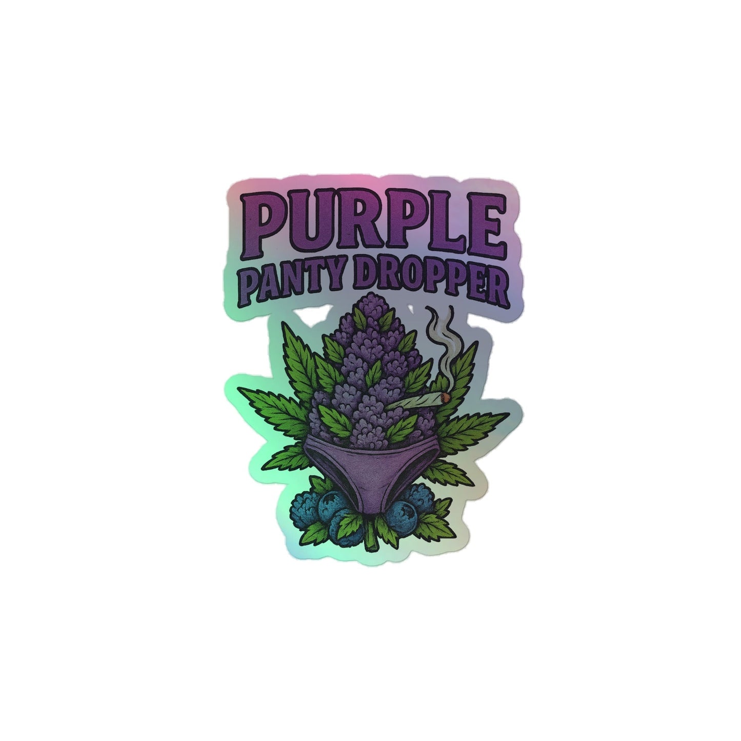 Purple Panty Dropper Holographic stickers