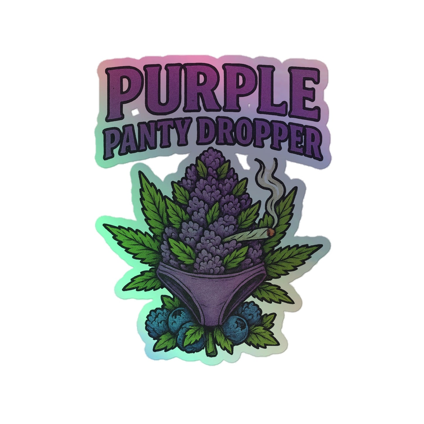 Purple Panty Dropper Holographic stickers