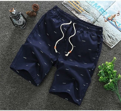 Men's Cotton Summer Shorts - Drawstring Casual Beach Shorts