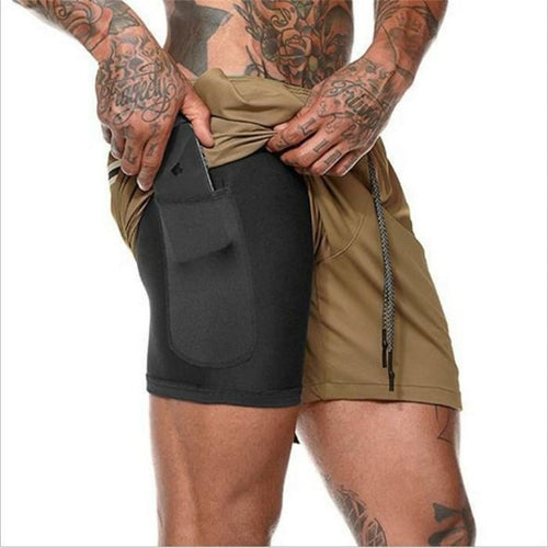 Men's Lightweight Quick Dry 2-in-1 Compression Running Shorts