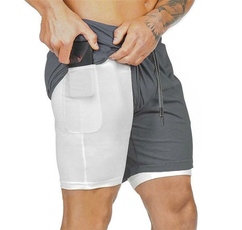 Men's Lightweight Quick Dry 2-in-1 Compression Running Shorts