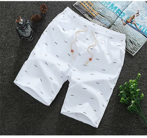 Men's Cotton Summer Shorts - Drawstring Casual Beach Shorts