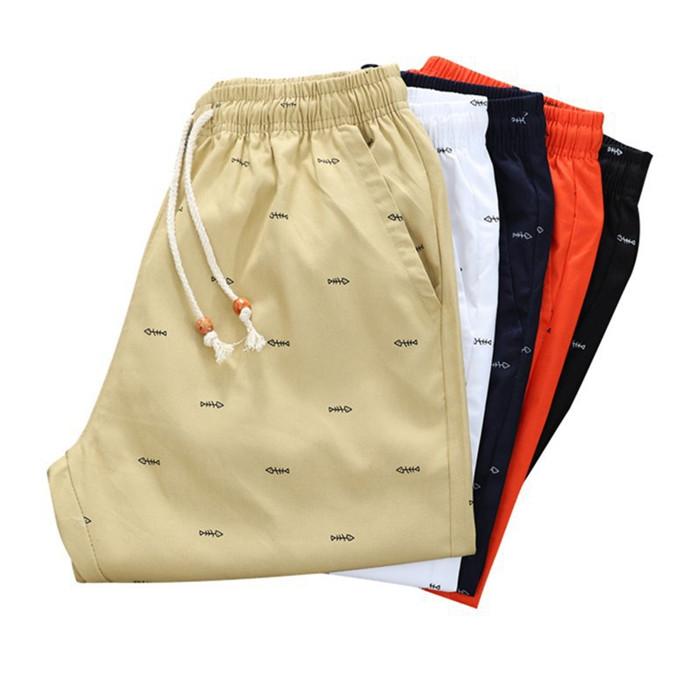 Men's Cotton Summer Shorts - Drawstring Casual Beach Shorts
