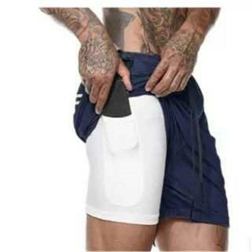Men's Lightweight Quick Dry 2-in-1 Compression Running Shorts