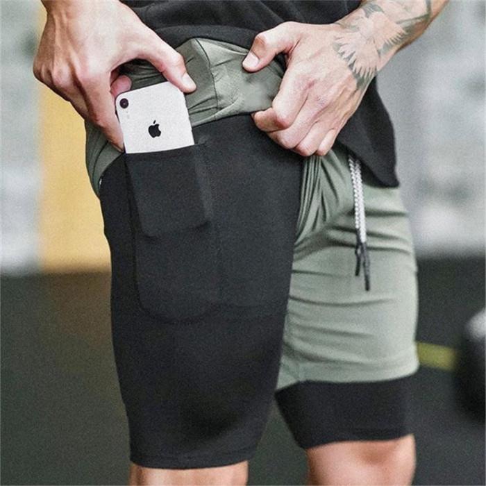 Men's Lightweight Quick Dry 2-in-1 Compression Running Shorts