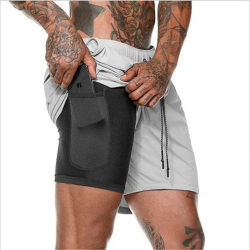 Men's Lightweight Quick Dry 2-in-1 Compression Running Shorts