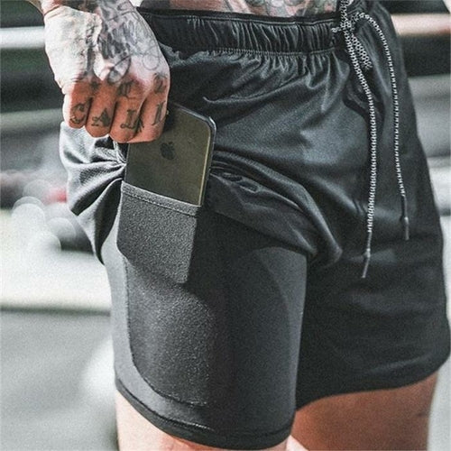 Men's Lightweight Quick Dry 2-in-1 Compression Running Shorts