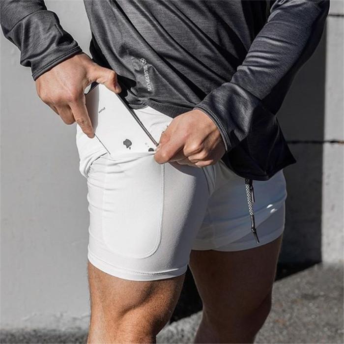 Men's Lightweight Quick Dry 2-in-1 Compression Running Shorts
