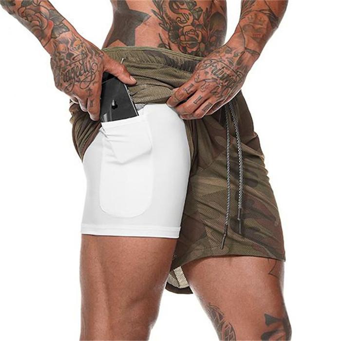 Men's Lightweight Quick Dry 2-in-1 Compression Running Shorts