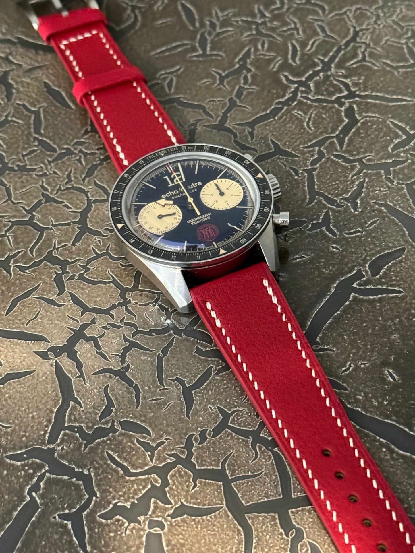 Red Grand Cavalier Cuir Watch Strap
