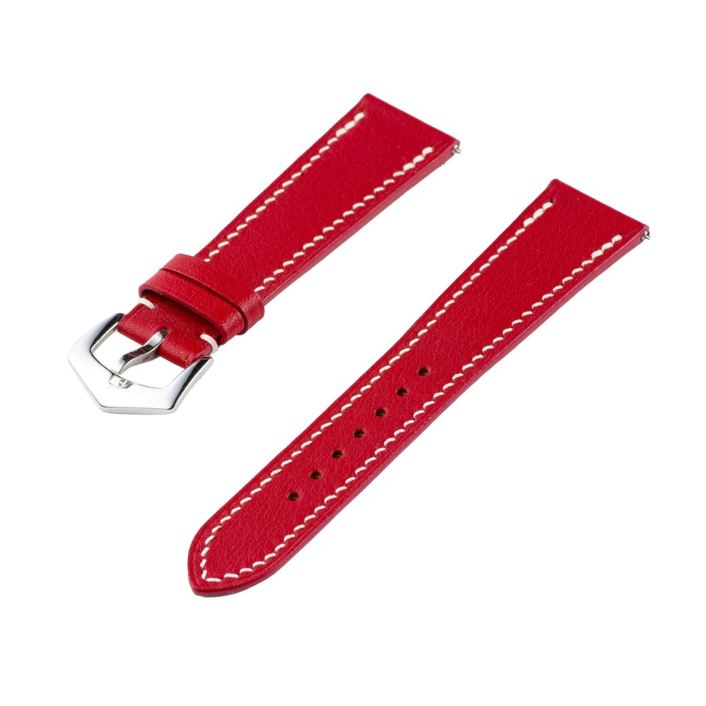 Red Swift Leather Watch Strap