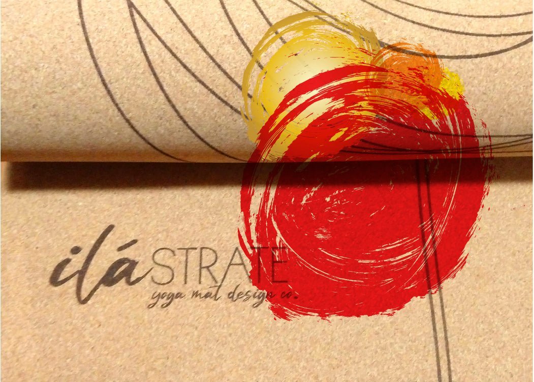 Release WANDERER Hand Painted Cork TRAVEL Yoga mat