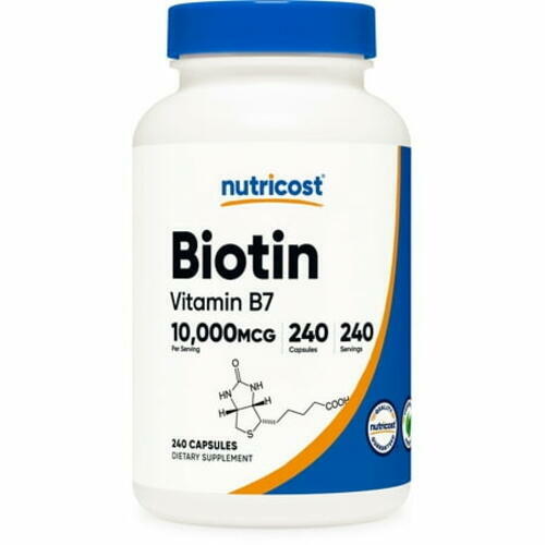 Nutricost Biotin (Vitamin B7) Supplement 10 000mcg (10mg) 240 Capsules EXP 11/25