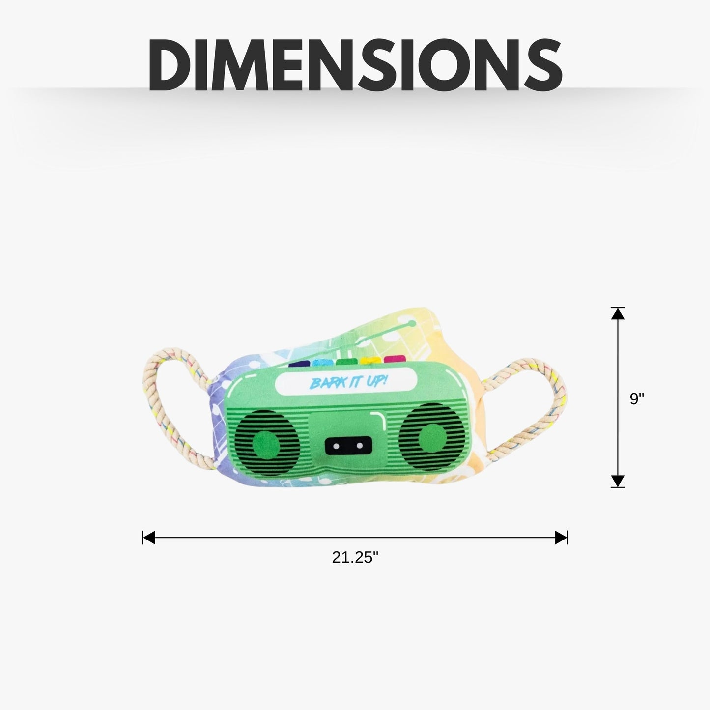 Retro Boombox Plush Dog Toy – with Squeaker & Crinkle Paper for Fun Play