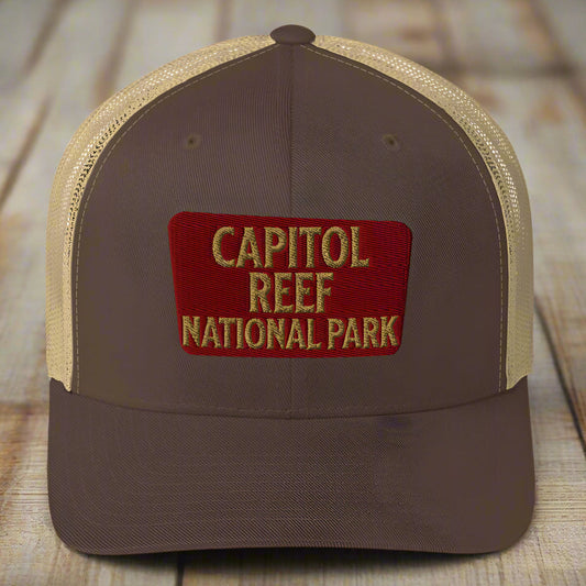 Capitol Reef National Park Sign Embroidered Trucker Hat