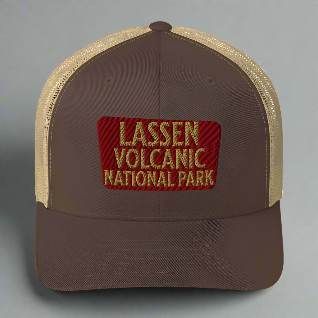 Lassen Volcanic National Park Sign Embroidered Trucker Hat
