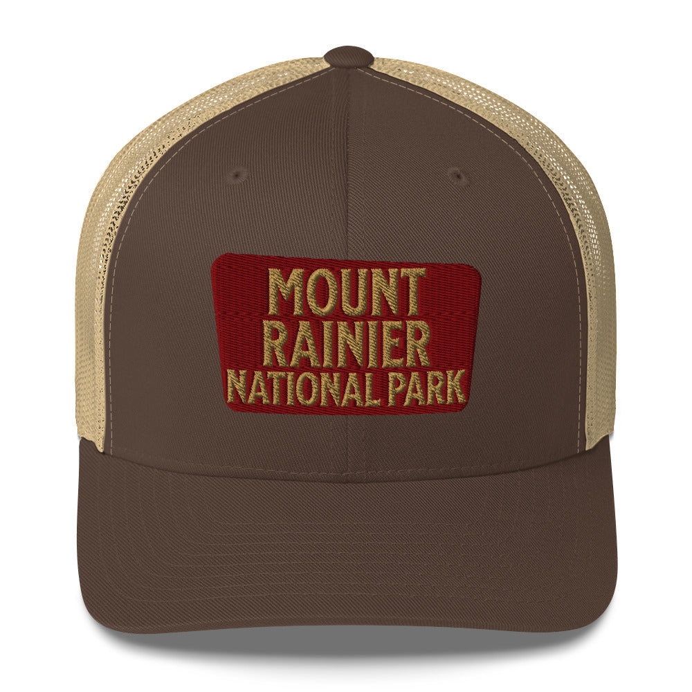 Mount Rainier National Park Sign Embroidered Trucker Hat