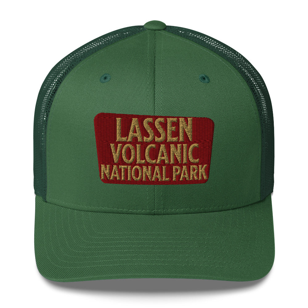 Lassen Volcanic National Park Sign Embroidered Trucker Hat