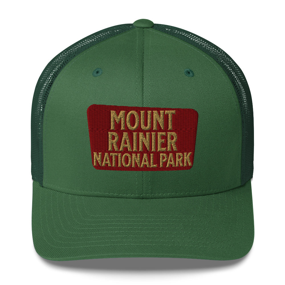 Mount Rainier National Park Sign Embroidered Trucker Hat