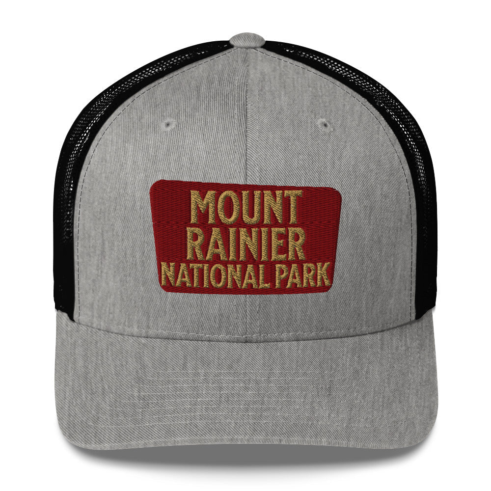 Mount Rainier National Park Sign Embroidered Trucker Hat