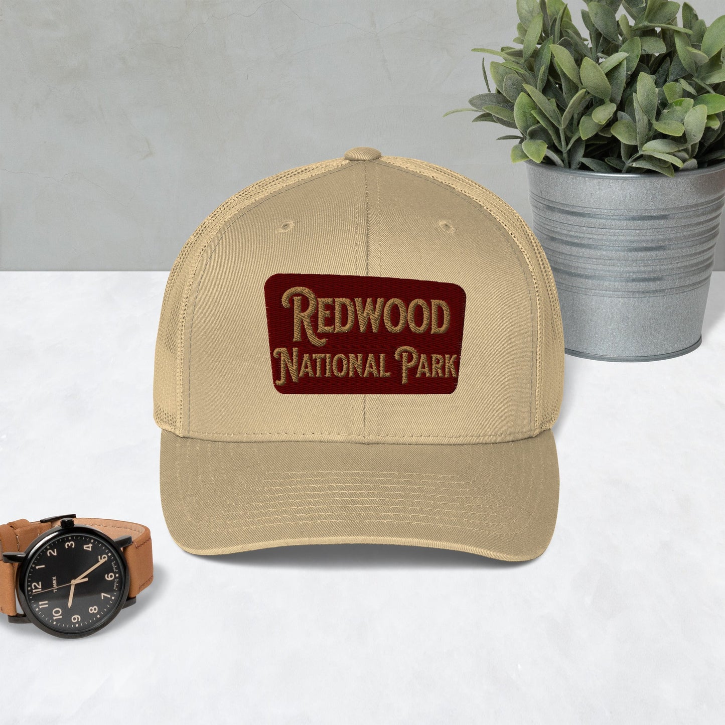 Redwood Embroidered National Park Sign Hat Trucker Cap