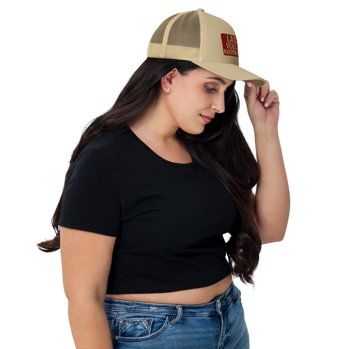 Lassen Volcanic National Park Sign Embroidered Trucker Hat