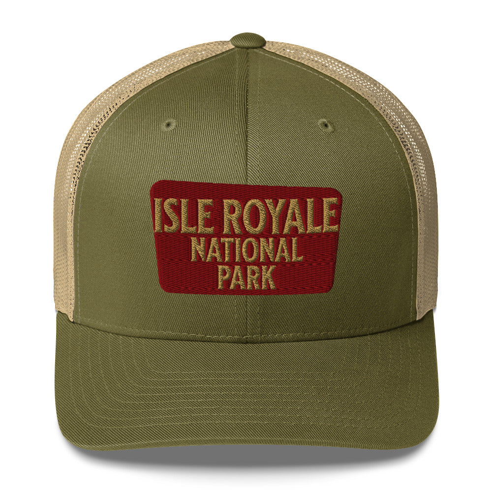 Isle Royale National Park Sign Embroidered Trucker Hat