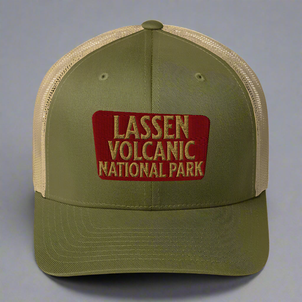 Lassen Volcanic National Park Sign Embroidered Trucker Hat