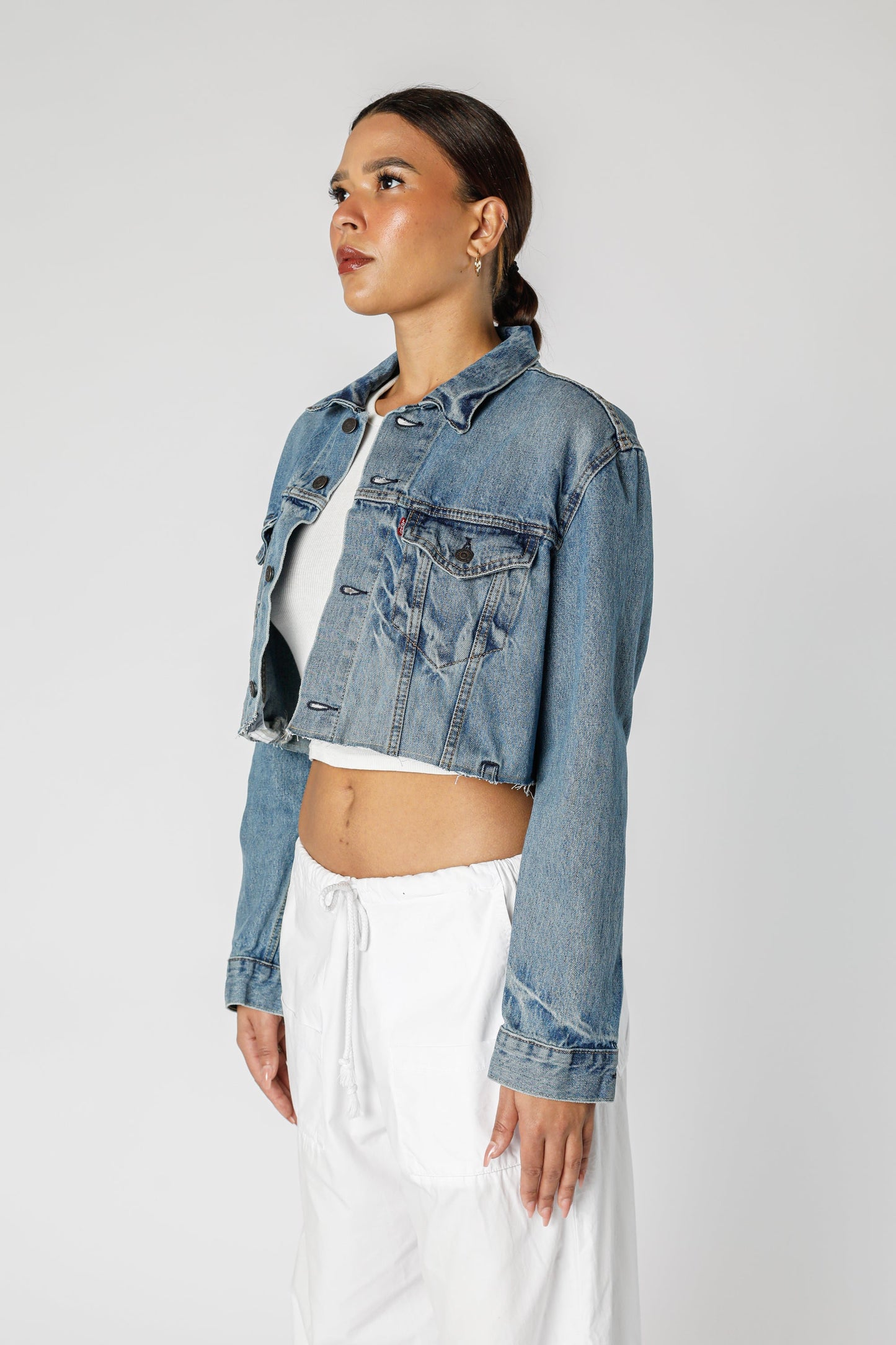 Rework Vintage Levi's Crop Denim Jacket - M