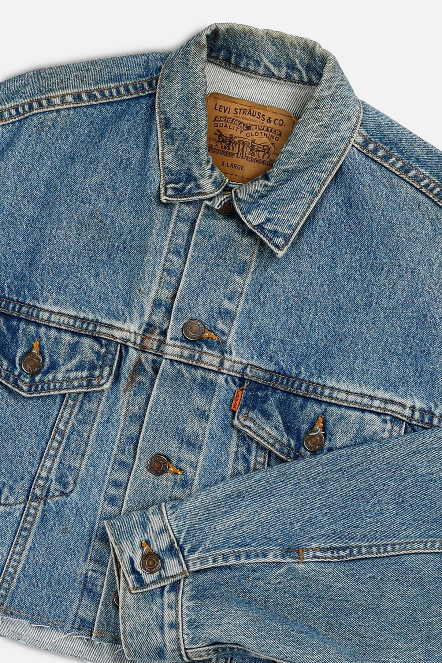 Rework Vintage Levi's Crop Denim Jacket - XL