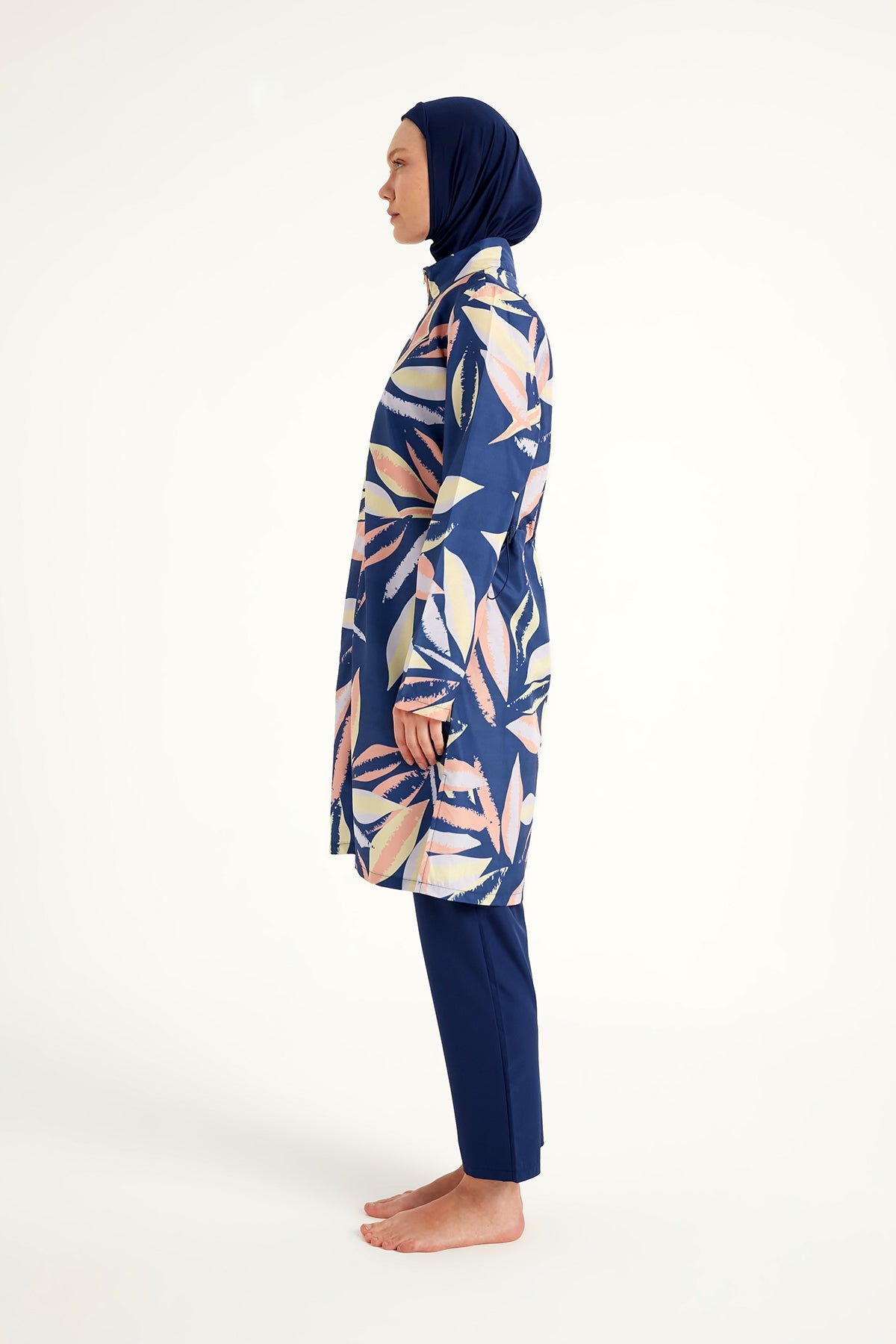 Navy Blue Full Coverage Modest Swimwear Set for Women R2508