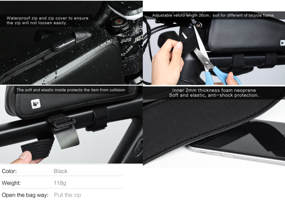 Rhinowalk Bicycle Frame Bag - Professional Cycling Accessory-RK18330