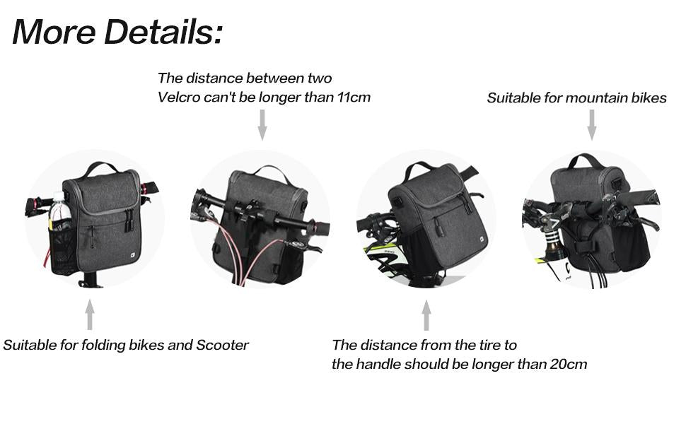 Rhinowalk Bike Front Handlebar Bag with Rain Cover- RK18995 5L